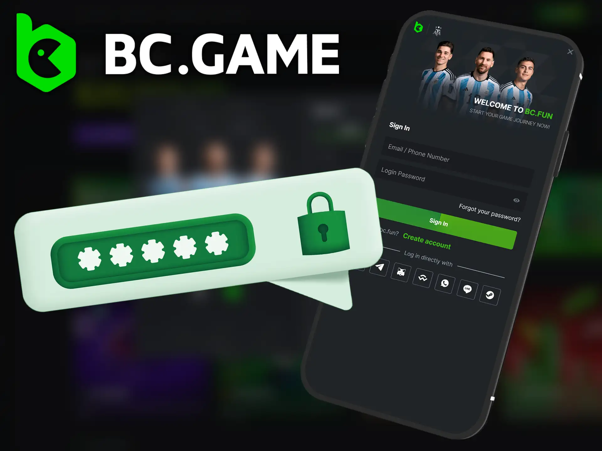 Log in to your account in the BC.Game mobile app and enjoy all the features.