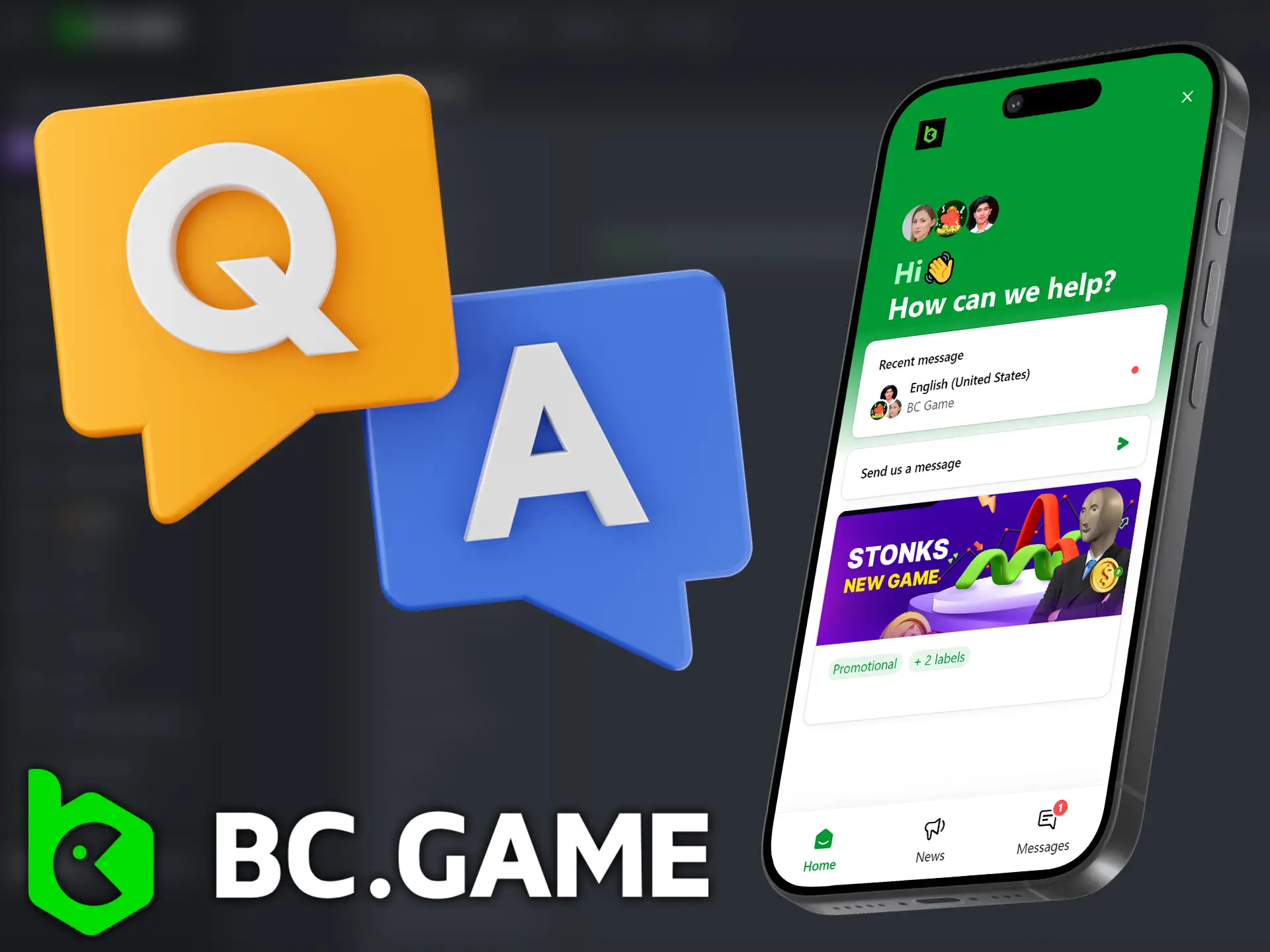 Get instant assistance through Live Chat on BC.Game mobile app.