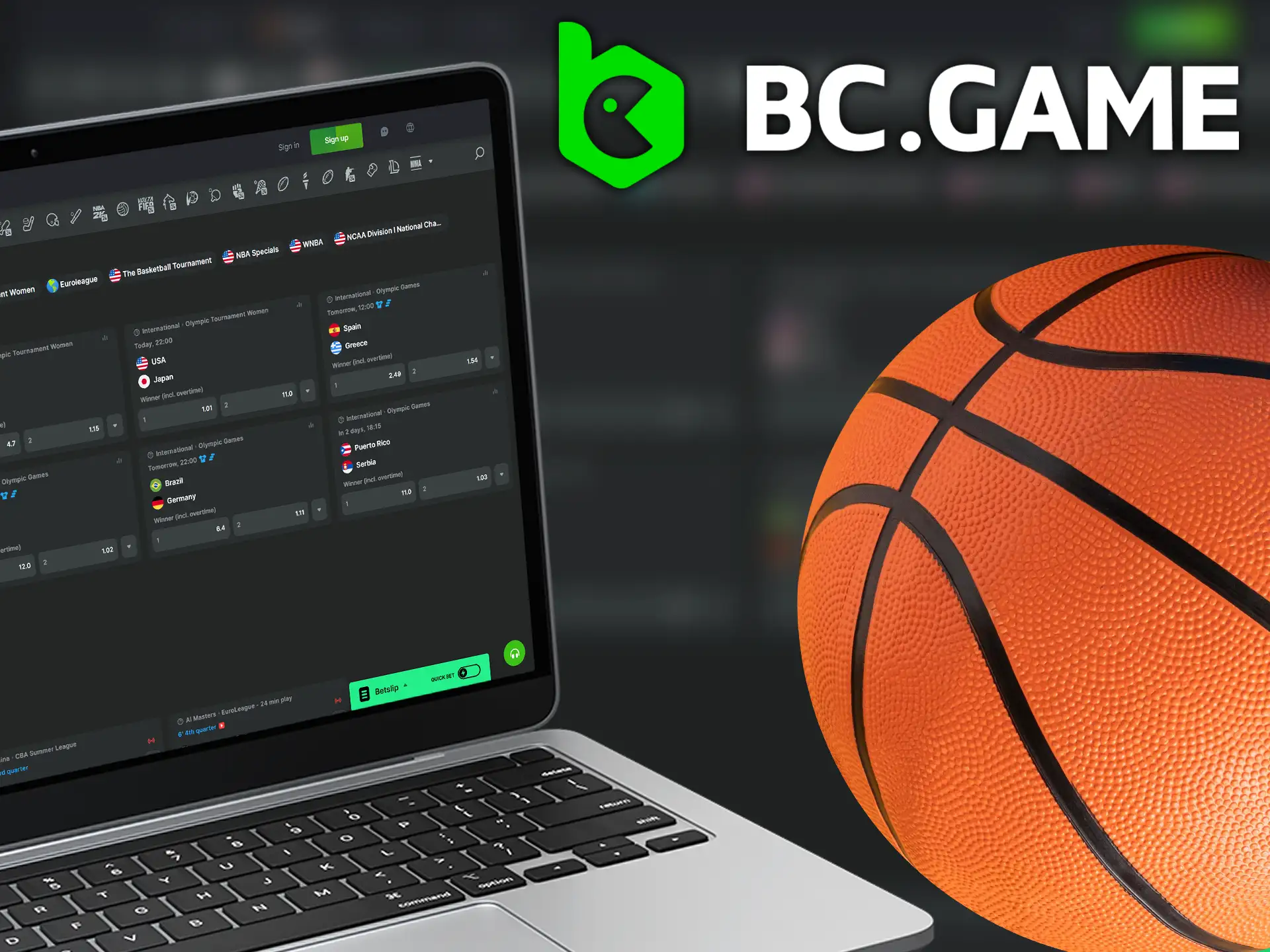 BC.Game offers basketball bets on the NBA, EuroLeague and other popular tournaments.