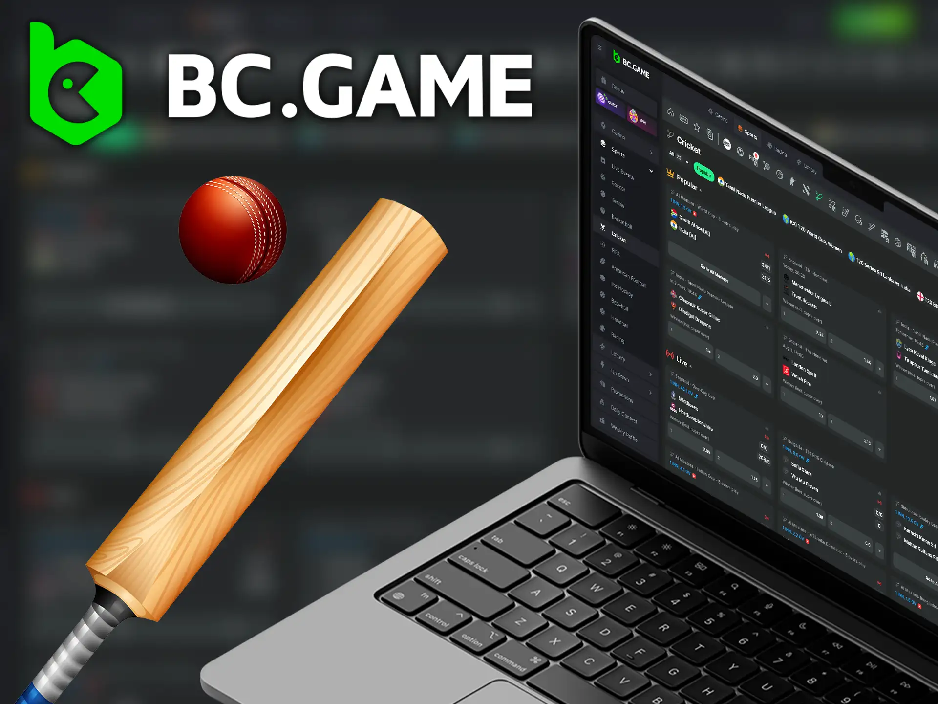 BC.Game offers a wide range of cricket betting options.