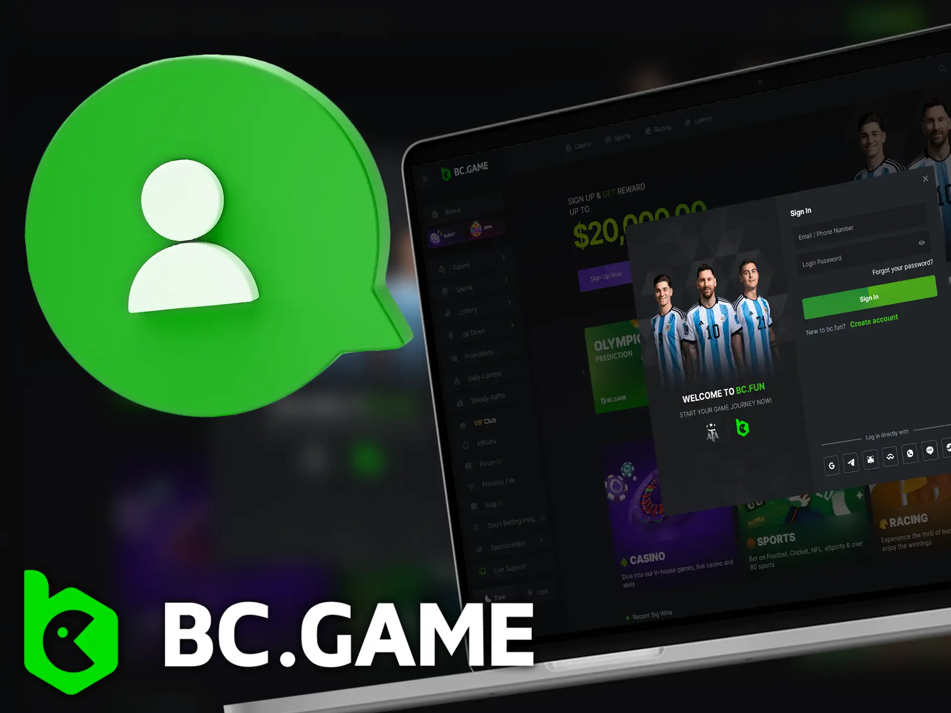 Learn how to log in to your BC.Game account.