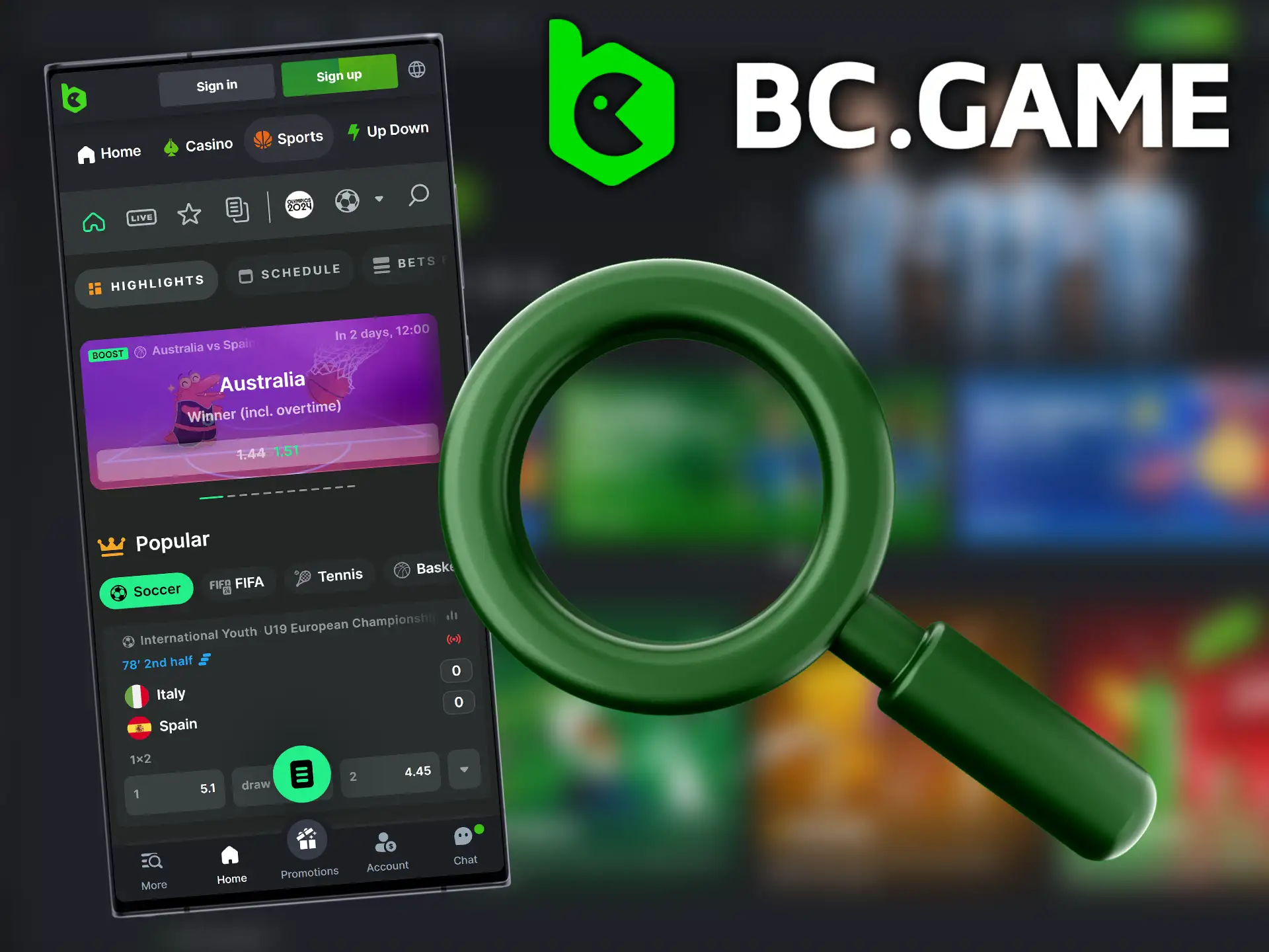 Play BC.Game games and handle your account right from your phone's web browser.