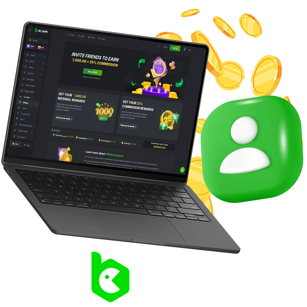 BC Game offers its users the opportunity to earn money by promoting their platform through an affiliate program.