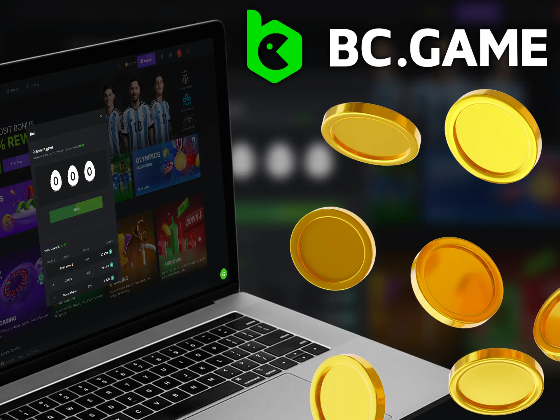 BC.Game players get one daily roll in the Roll Competition to win prizes.