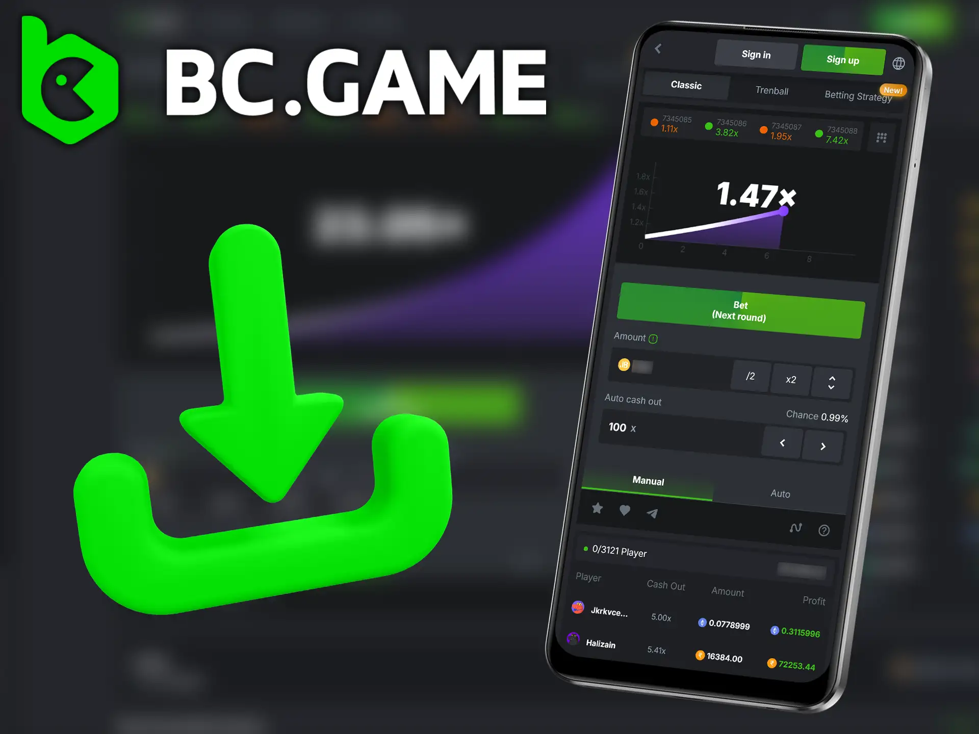 While there's no dedicated app for BC Game Crash yet, you can still enjoy the game by accessing the mobile web version.