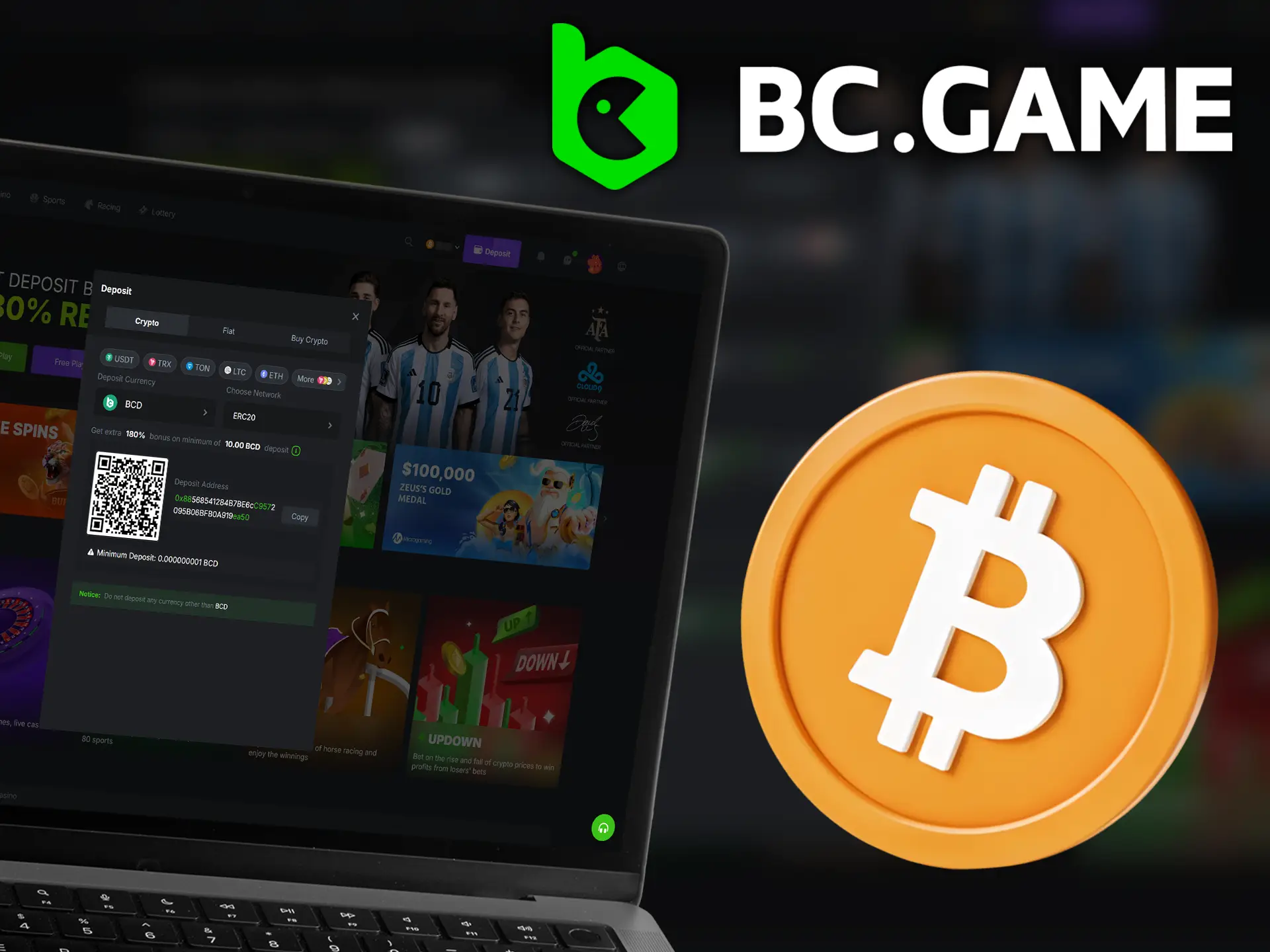 Top up your BC.Game wallet with crypto!