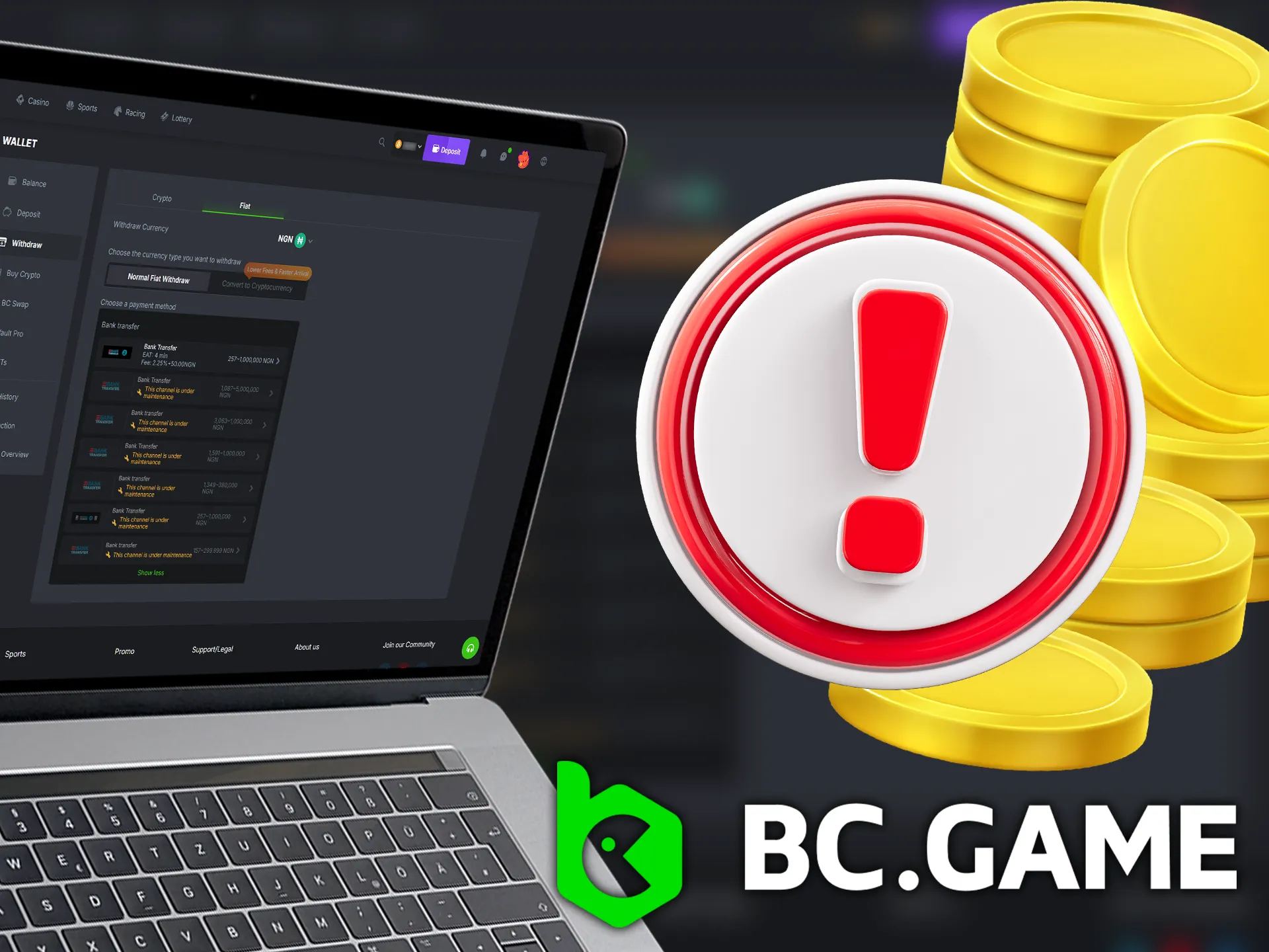 Explore minimum and maximum limits for BC.Game payment methods.