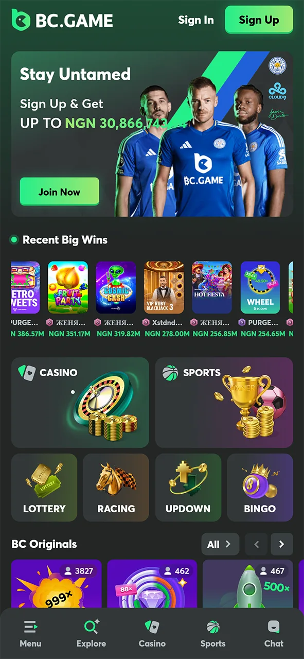 Install the BC Game app and win big.