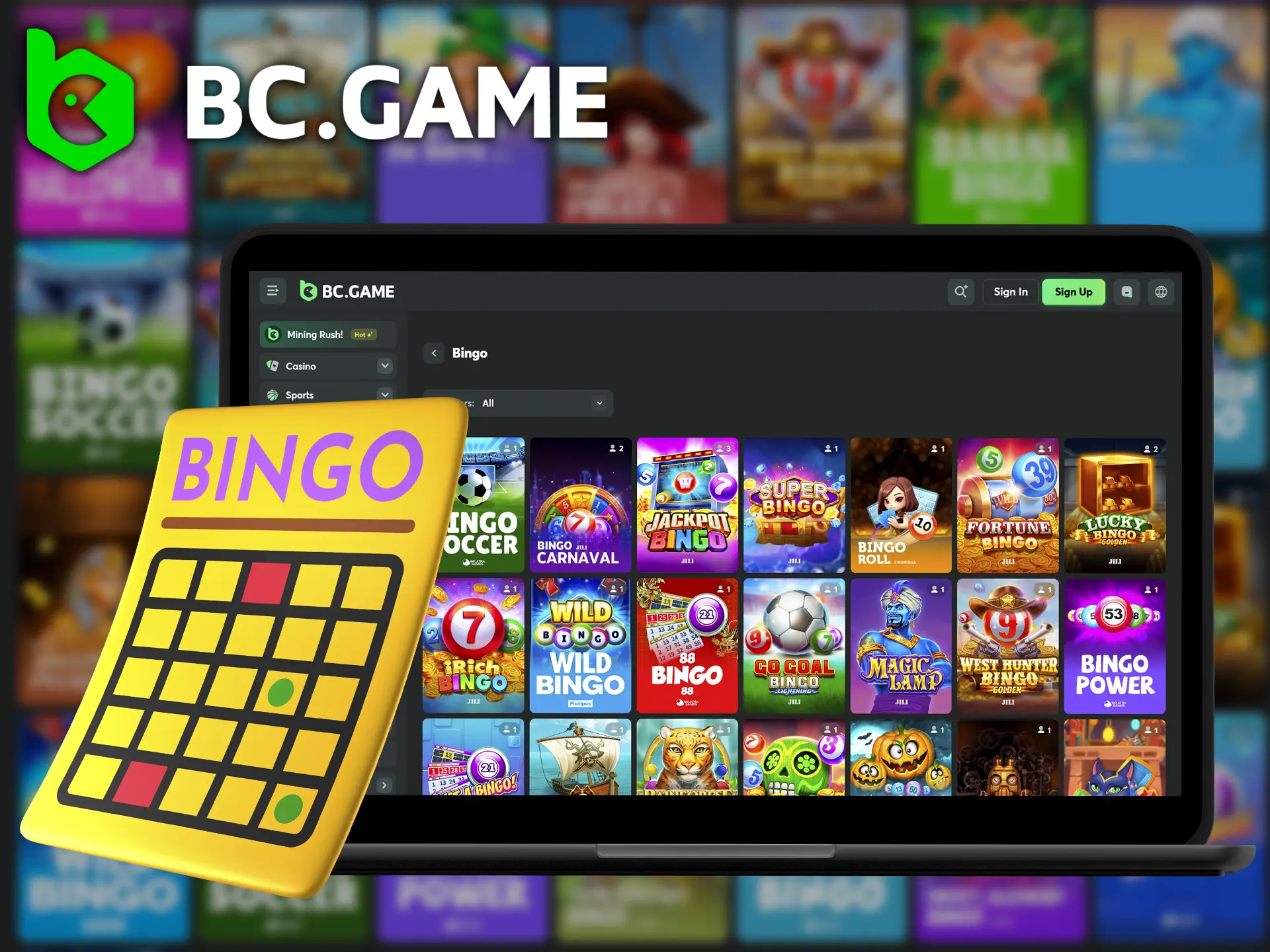 Play bingo games in demo mode for free at BC Game.