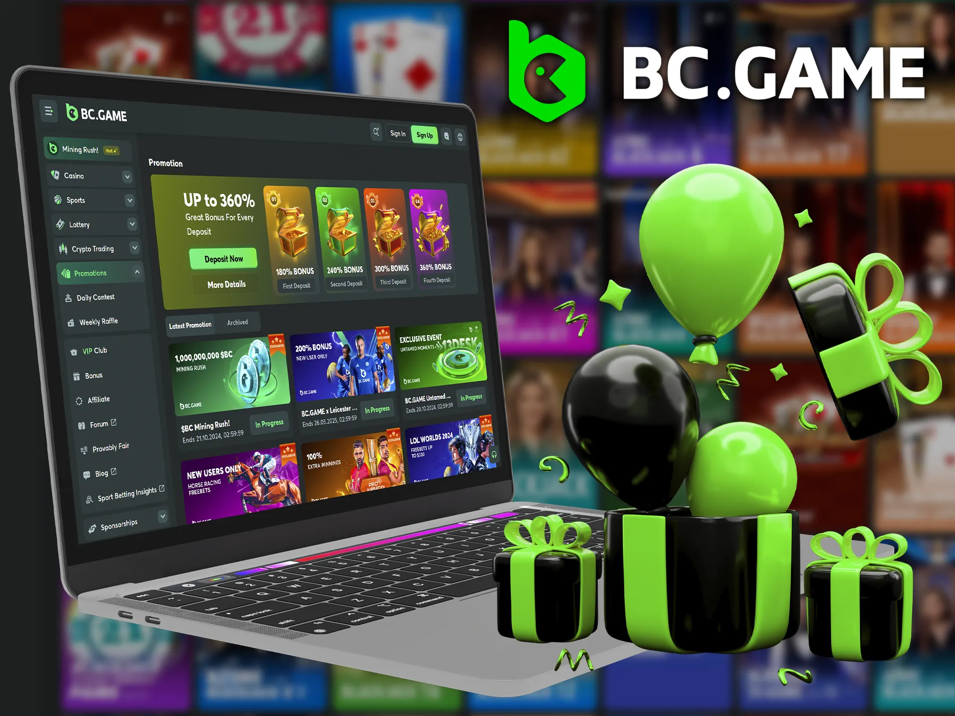 There are great bonuses for players at BC Game casino.