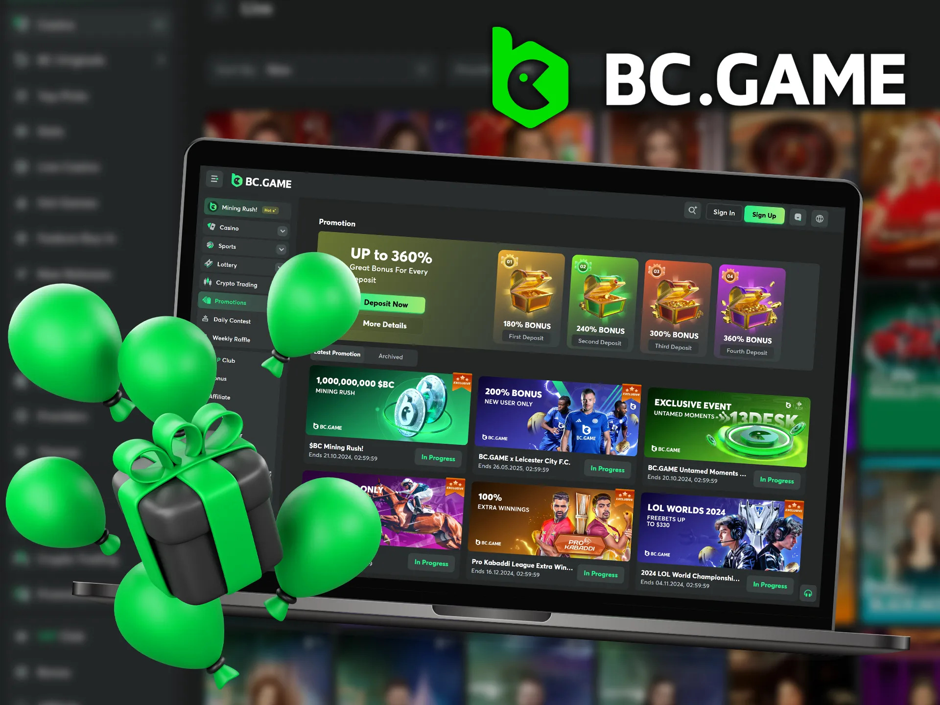 BC Game has appealing bonuses for clients who make several deposits.