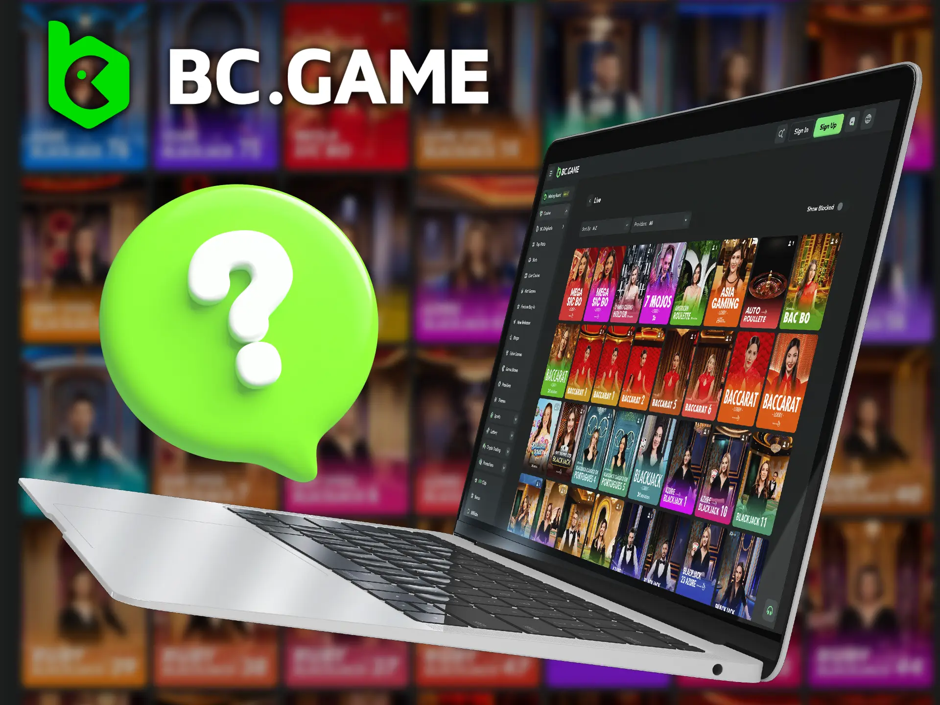 A brief guide for BC Game clients to begin playing live casino games.