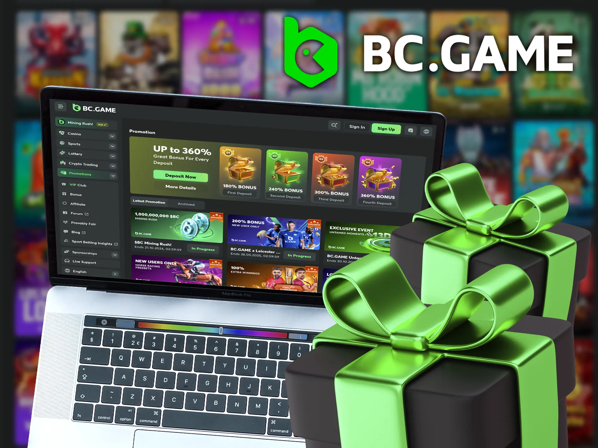 There are great bonuses for players at BC Game casino.