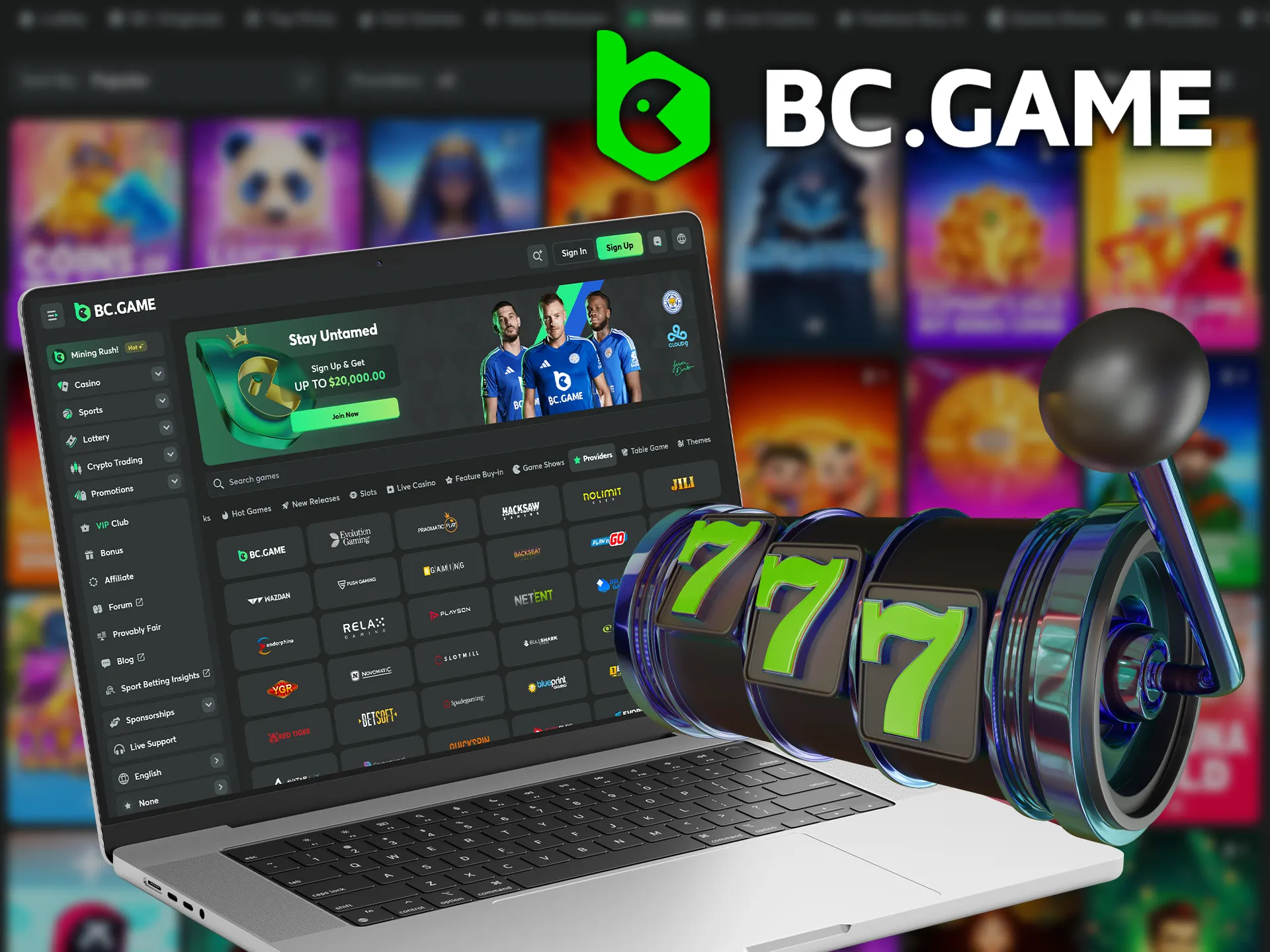 Most well-known and trusted slot providers at BC Game platform.