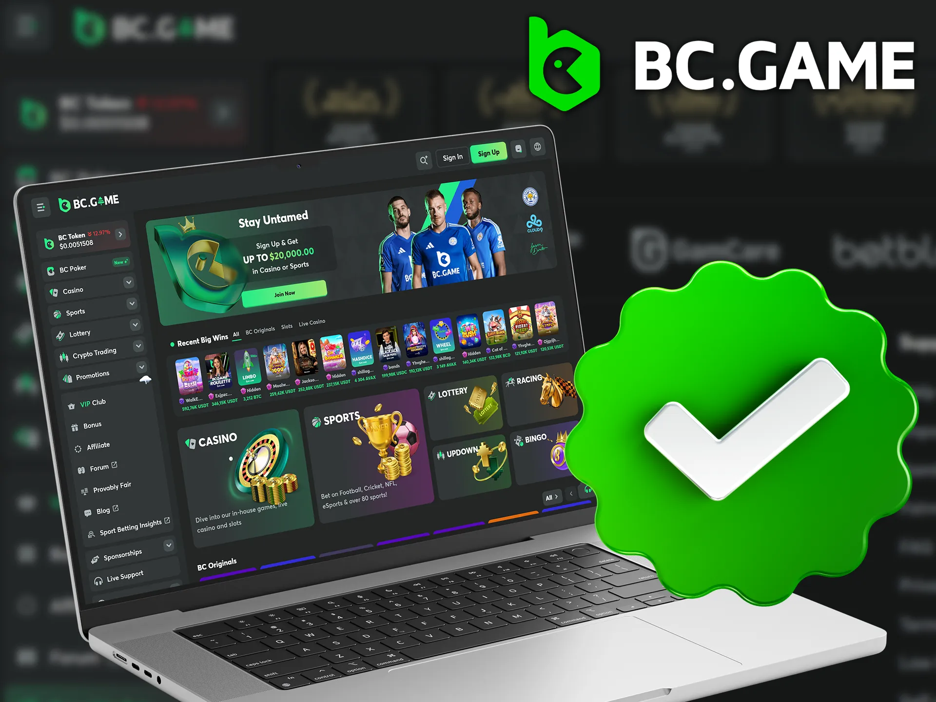 You can use a unique digital service to verify BC Game's data about the license.