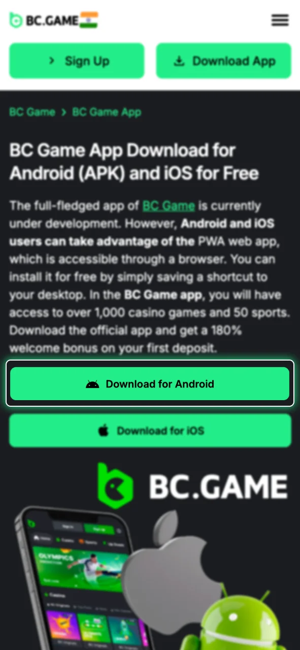 Open your browser to access the BC.Game website.