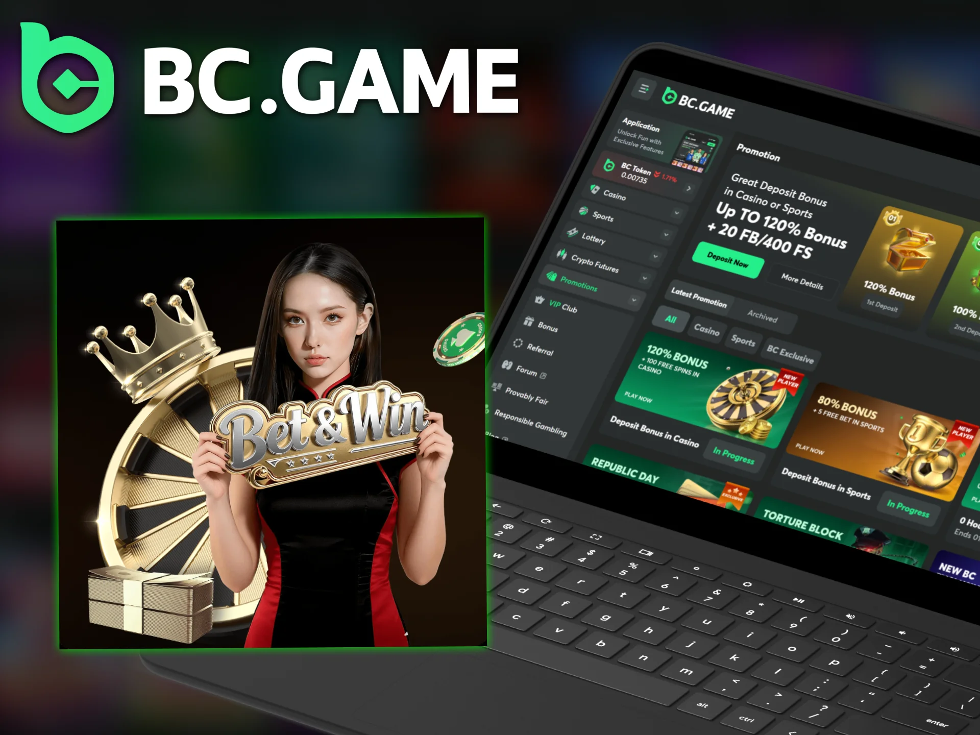 Discover betting on games from Evolution and start winning, enjoying incredible benefits on the BC Game website.